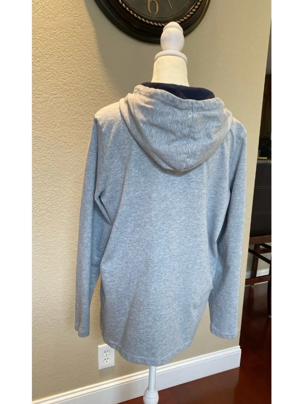 L.L.Bean 100% Cotton 1/4 Button Henley Hoodie Rugby Shirt Size Large Regular - Picture 8 of 12